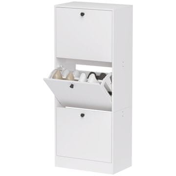 Homestar Omara za čevlje 3 predelki 47x28x115 cm bela