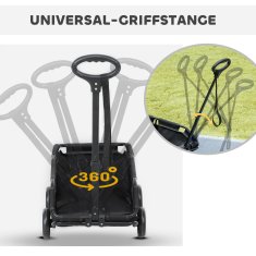 Homestar Zložljiv voziček za hišne ljubljenčke pasje in mačje voziček 53x45x28 cm črn