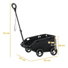 Homestar Zložljiv voziček za hišne ljubljenčke pasje in mačje voziček 53x45x28 cm črn