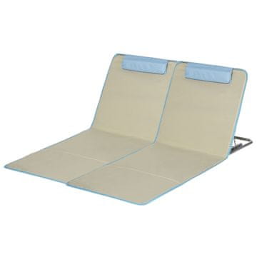 Homestar Set za plažno preprogo zložljiv nastavljiv ležalnik z naslonom za glavo 134x48x33-43 cm bež