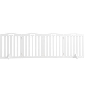 Homestar Ograja za hišne ljubljenčke 4-panelna zložljiva vrata za pse 2075x61 cm bela