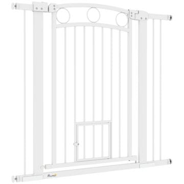 Homestar Otroška vrata za stopnice z mačjimi vrati 76-104x96 cm bela