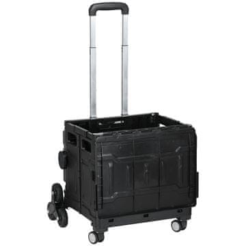 Homestar Nakupovalni voziček zložljiv 52x48x100 cm črn