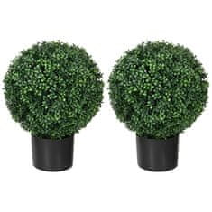 Homestar Set umetnih rastlin škatla buxus topiarij 52 cm zelena