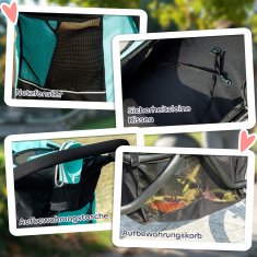 Homestar Zložljiv voziček za hišne ljubljenčke tekaški za majhne pse in mačke 100x58x100 cm turkizna