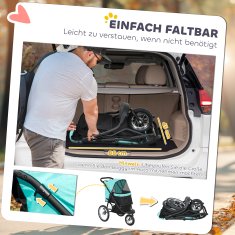 Homestar Zložljiv voziček za hišne ljubljenčke tekaški za majhne pse in mačke 100x58x100 cm turkizna