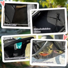 Homestar Zložljiv voziček za hišne ljubljenčke tekaški za majhne pse in mačke 100x58x100 cm siv