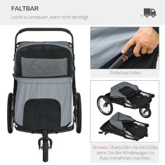 Homestar Zložljiv pasji voziček z mrežastimi okni 111x70x975 cm siva