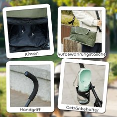 Homestar Zložljiv voziček za hišne ljubljenčke 76x44x103 cm zelene barve