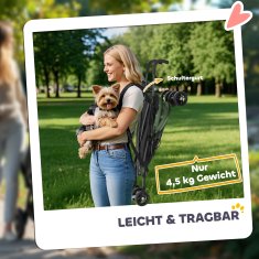 Homestar Zložljiv voziček za hišne ljubljenčke 76x44x103 cm zelene barve