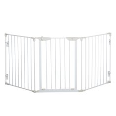 Homestar Vrata za pse 3 panela z varnostnimi vrati 180x3x745 cm bela