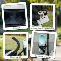 Homestar Zložljiv voziček za hišne ljubljenčke 76x44x103 cm siva