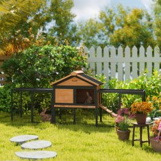 Homestar Zajčja hišica 2 nivoja z dvokapno streho 217x53x86 cm rumena