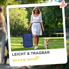 Homestar Zložljiv voziček za hišne ljubljenčke aluminij 80x485x106 cm modra