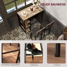 Homestar Komplet barske mize 3-delni z policami in 2 barskima stoloma 90x50x905 cm hrast