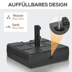 Homestar Podstavek za senčnik kvadrat 49x49x365 cm črn