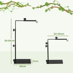 Homestar Stojalo za svetilko za plazilce 40x15x95 cm Črno