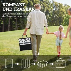 Homestar Zunanji preproga 182x274 cm črno-bela zložljiva