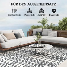 Homestar Zunanji preproga 182x274 cm temno siva in bela zložljiva