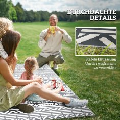 Homestar Zunanji preproga 182x274 cm temno siva in bela zložljiva