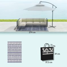 Homestar Zunanji preproga 182x274 cm modro-bela