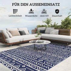 Homestar Zunanji preproga 182x274 cm modro-bela