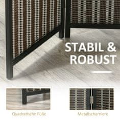 Homestar Prostorilni razdelilnik 4-panelni zložljivi zaslon 180x19x180 cm rjav