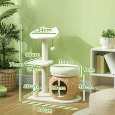 Homestar Mačje drevo 60x40x79 cm Krem