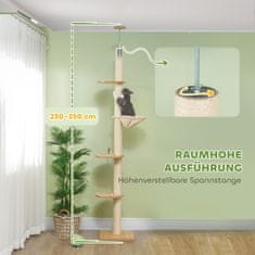 Homestar Mačje drevo stropna višina nastavljiva 40x40x230-250 cm rjava