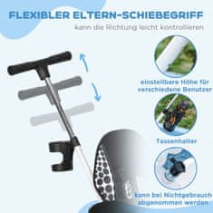 Homestar Otroški tricikel 6 v 1 z ročajem za potiskanje 105x47x98 cm bel