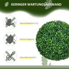 Homestar Set umetnih rastlin živa meja krogla komplet 2 kosa 40 cm zelena