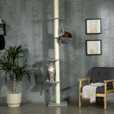 Homestar Mačje drevo nastavljive višine 230x40x40 cm siva