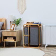 Homestar Košara za perilo 3 odstranljive vreče 50x32x697 cm siva