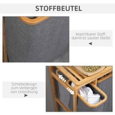 Homestar Košara za perilo 3 odstranljive vreče 50x32x697 cm siva