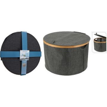 Ostatní Koš za perilo KO-170495160 z bambusovim robom okroglo 38 x 24,5 cm