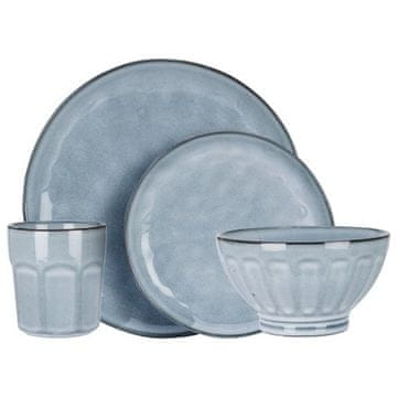 SIAKI Jedilni set KO-Q97001410 16 kos modra lončevina