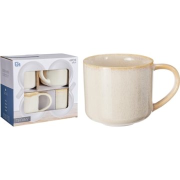 EXCELLENT Komplet skodelic KO-Q07000010 4 kosi 332 ml bež