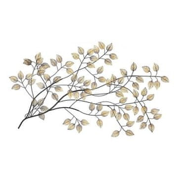 Autronic Stenska dekoracija kovinsko drevo, koničasti listi, zlato (FA5019)