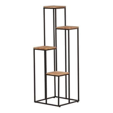 Autronic Stojalo za rože 4-stopenjska, kovinska in lesena streha (FA23-030)