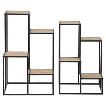 Autronic Stojalo za rože 4-nivojski - kovina in MDF plošča (jesenov furnir), cena za komplet 2 kosov (FA23-021)