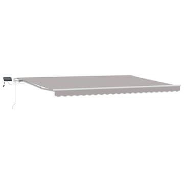 Vidaxl Retraktilna tenda Svetlo siva 500 × 300 cm Tkanina in jeklo