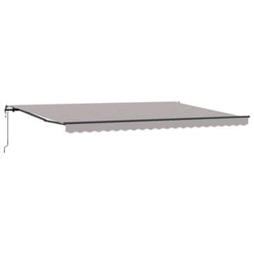 Vidaxl Retraktilna tenda Svetlo siva 500 × 350 cm Tkanina in aluminij