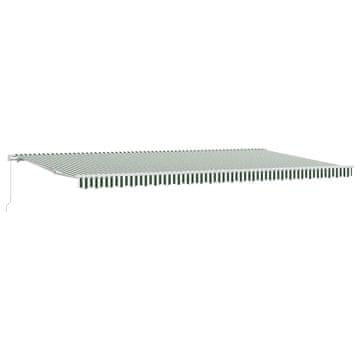 Vidaxl Retraktilna tenda Zelena in Bela 600 × 300 cm