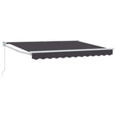Vidaxl Vlečna tenda Antracit 3,5 x 2 m 100% poliester in aluminij