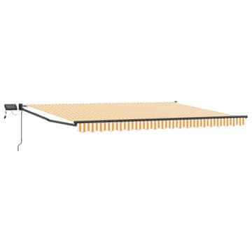 Vidaxl Ročna zložljiva senčnica z LED lučmi 4,5 × 3 m