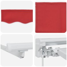 Vidaxl Ročna tenda 3 x 2,5 m Rdeča 100% poliester