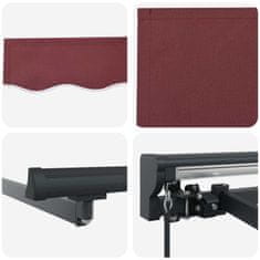 Vidaxl Ročna tenda 3 x 2 m Burgundija 100% poliester