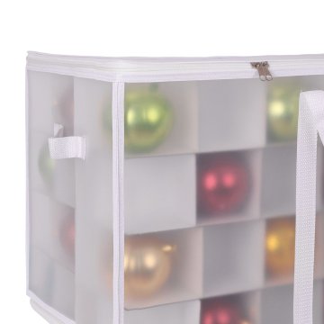 Northix Škatla za shranjevanje božičnih okraskov z nastavljivimi pregradami do 64 okraskov