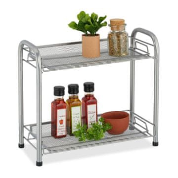 Northix Kovinsko stojalo za začimbe 2 polici prostostoječe