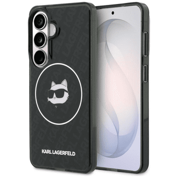 Karl Lagerfeld Originalen ovitek IML MagSafe Samsung Galaxy S26 5G - Choupette - črn - KLHMS26SHMKBCHOK